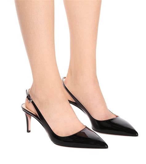 prada patent leather block heel slingbacks|Black Patent Leather Slingback Pumps .